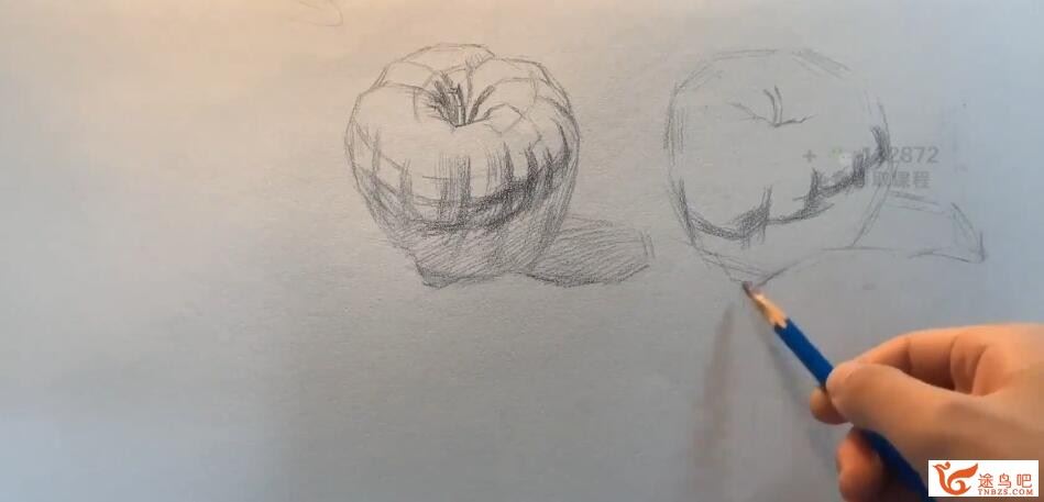 古也专业素描系统网课零基础到高级绘画人物头像细致绘画排线美术视频课程52讲 百度网盘分享
