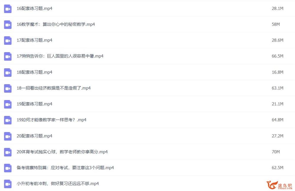 顾森 北大学霸的数学培优课 小学六年级20百度网盘下载