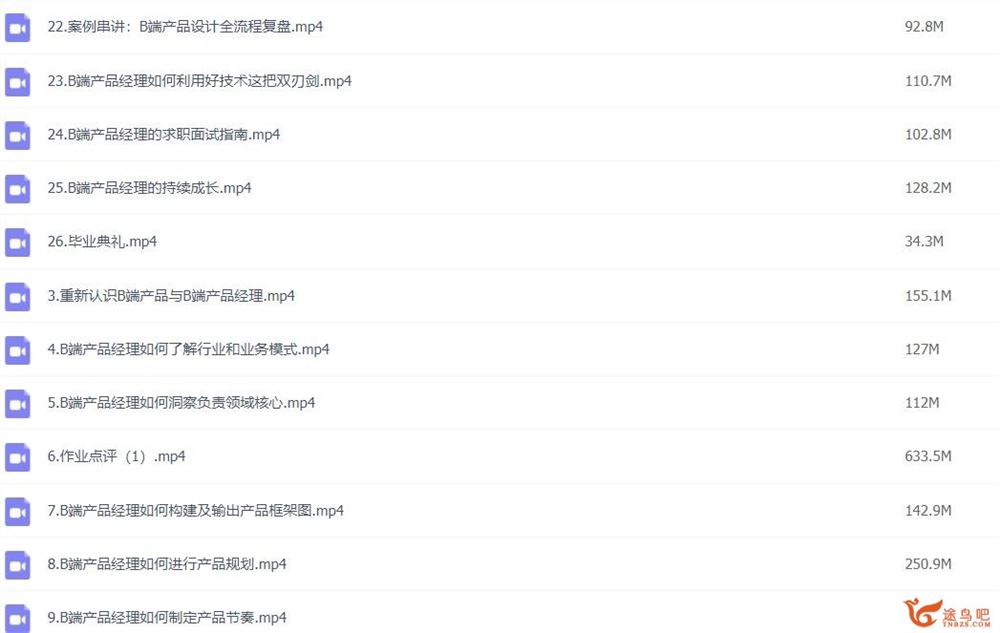 腾讯课堂 起点学院90天B端产品经理实战班 百度网盘分享