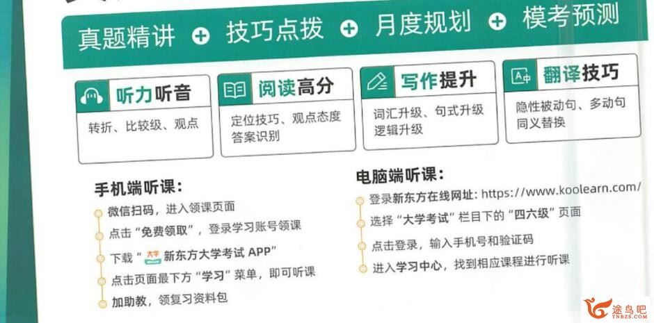 2022年12月新东方英语六级全程 27G课程合集 百度网盘下载