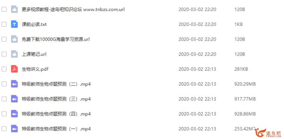 【金榜在线】2020高考生物 全国特级教师超前点题预测班精品课程资源百度云下载