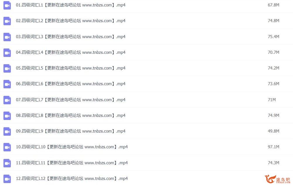 2022年12月英语四级网课韦林四级全程 朱伟团队12G网课合集百度网盘下载