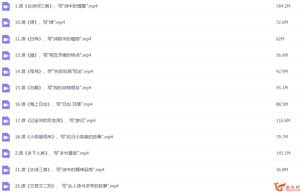 课文里的写作密码 4年级下册26讲完结带讲义