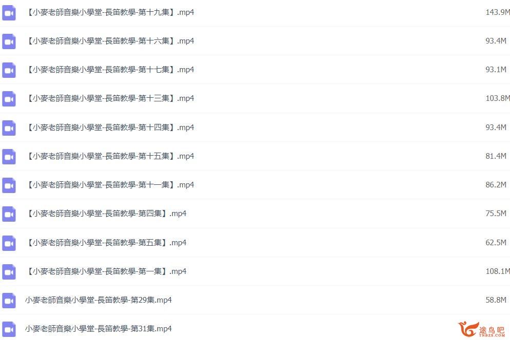 小麦老师长笛教程 30讲高清视频课程 百度网盘下载