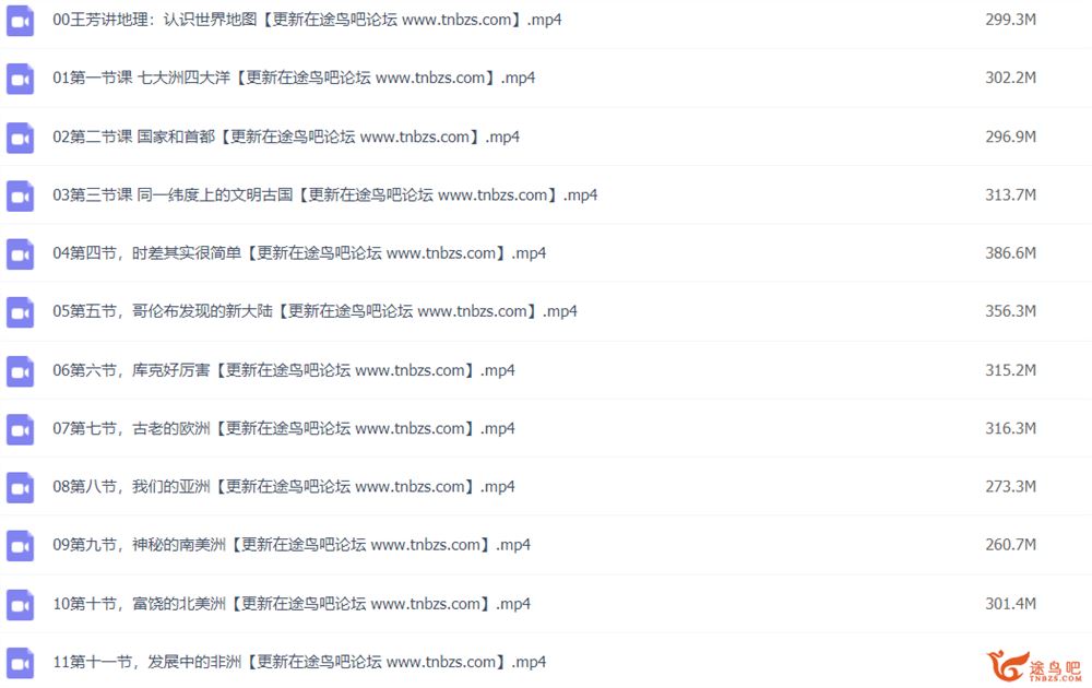 王芳 最好的方法学世界地理课 13讲 百度网盘下载