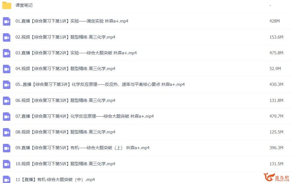 林森2023年高考化学A+班二轮复习寒春联报春季班 密训班 百度网盘下载
