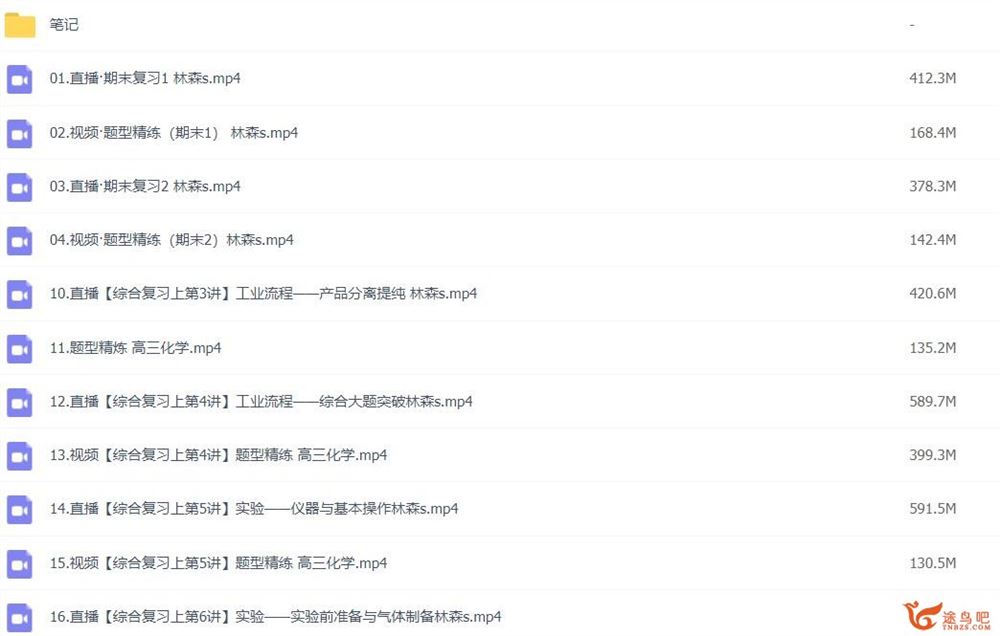 林森2023年高考化学S班二轮复习寒春联报 春季班 百度网盘分享
