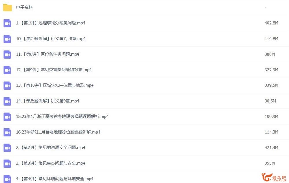 张艳平2023年高考地理二轮复习寒春联报春季班 百度网盘下载