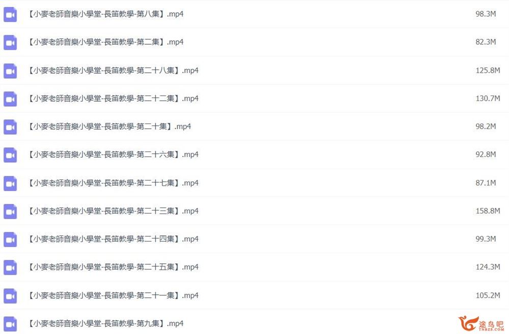 小麦老师长笛教程 30讲高清视频课程 百度网盘下载