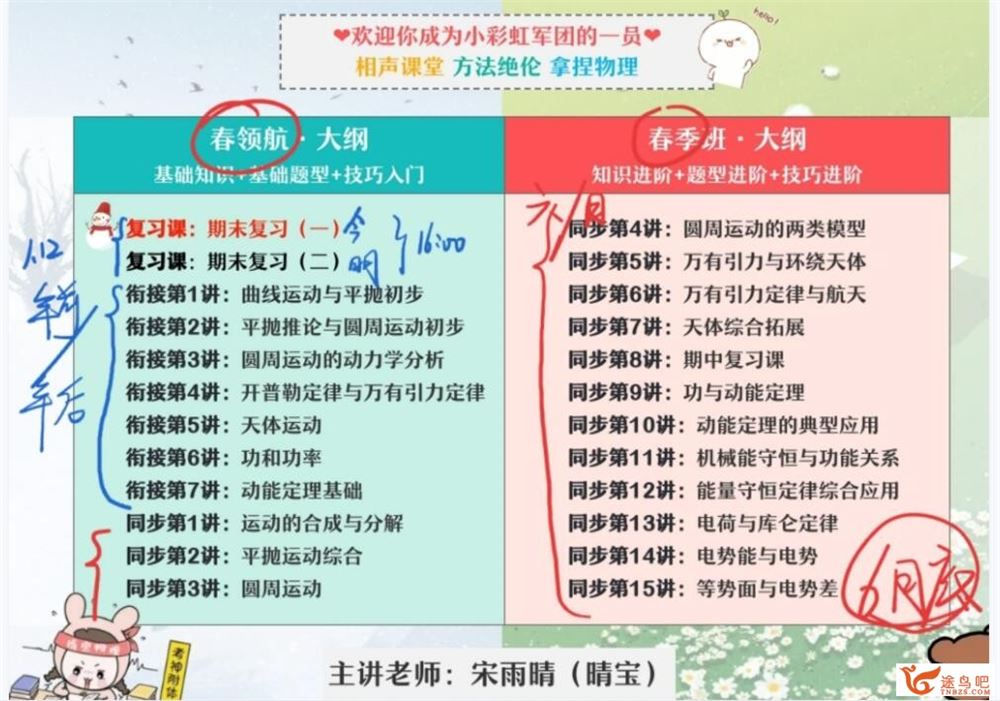 宋雨晴2023寒高一物理寒假尖端班 完结 百度网盘分享