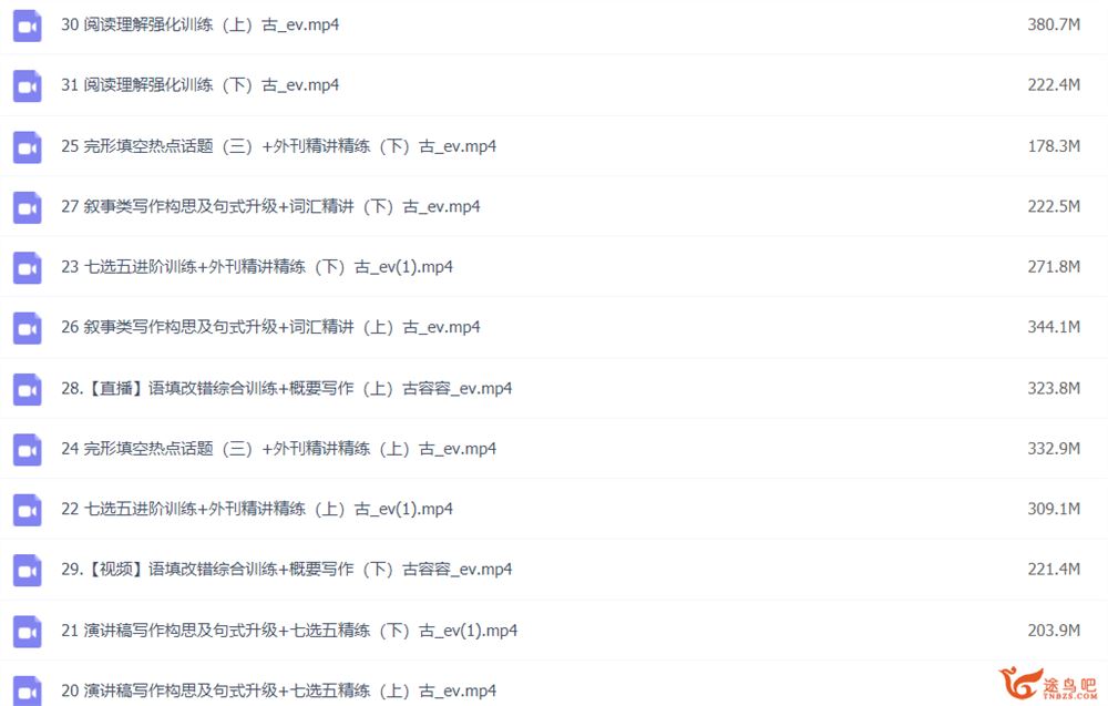 古容容 2022春季 高二英语春季尖端班 31讲完结